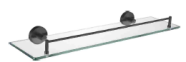 Полка с ограничителем одинарная. 52х12 см. Цвет чёрный