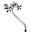 Cмеситель для ванны и душа с двумя рукоятками. Хром. черный