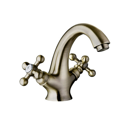 Смесители для раковины и умывальника с двумя рукоятками. Бронза