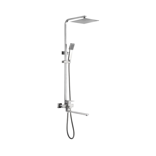 Душевая система со смесителем и тропическим душем. 35мм. Нержавеющая сталь.